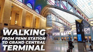 Walking NYC  Penn Station to Times Square amp Grand Central Terminal July 2021 [upl. by Nyvrem999]