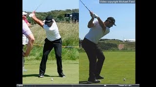 Jon Rahm golf swing  Long Iron faceon amp downtheline July 2017 [upl. by Edrick519]