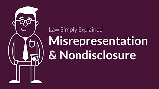 Misrepresentation and Nondisclosure  Contracts  Defenses amp Excuses [upl. by Ahselyt548]