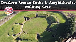 CAERLEON ROMAN BATHS amp AMPHITHEATRE WALES  Walking Tour  Pinned on Places [upl. by Eentruok]