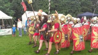 Roman Reenactment at the Amphitheatre in Caerleon Marching In [upl. by Eolande]